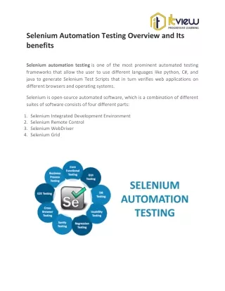 Selenium Automation Testing Overview and Its benefits
