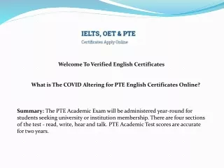 Information About PTE Certificates Online