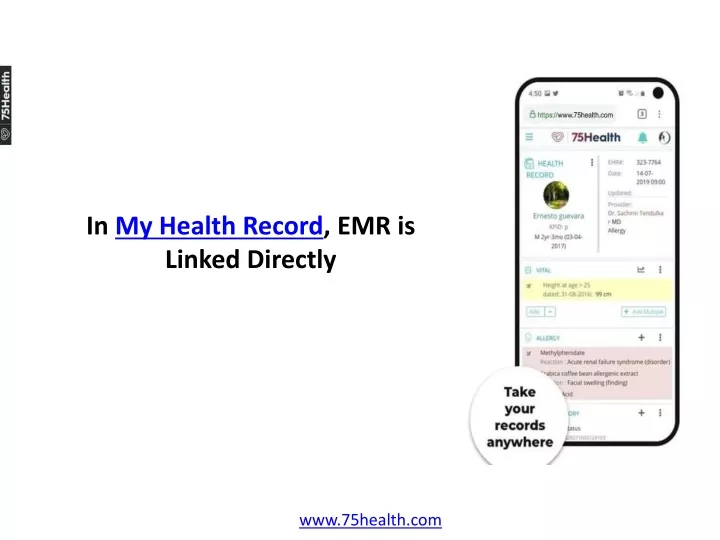 in my health record emr is linked directly