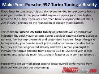 make your porsche 997 turbo tuning a reality