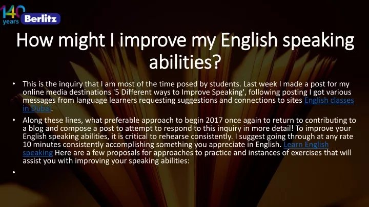 how might i improve my english speaking abilities