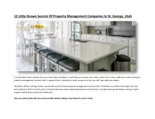 12 Little Known Secrets Of Property Management Companies In St. George, Utah