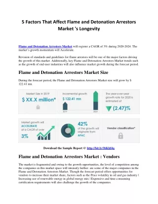 5 Factors That Affect Flame and Detonation Arrestors Market 's Longevity