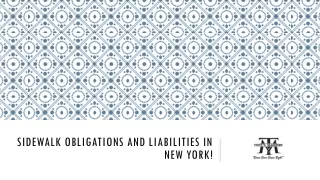 sidewalk obligations and liabilities in new york