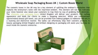 Wholesale Soap Packaging Boxes UK | Custom Boxes World