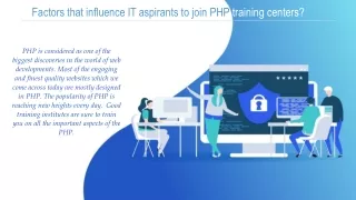 factors that influence it aspirants to join