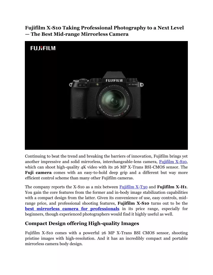 fujifilm x s10 taking professional photography