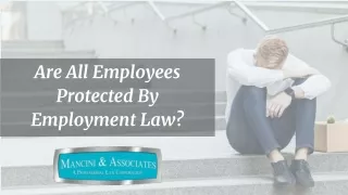 Are All Employees Protected By Employment Law?