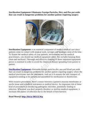 sterilization equipment eliminates foreign