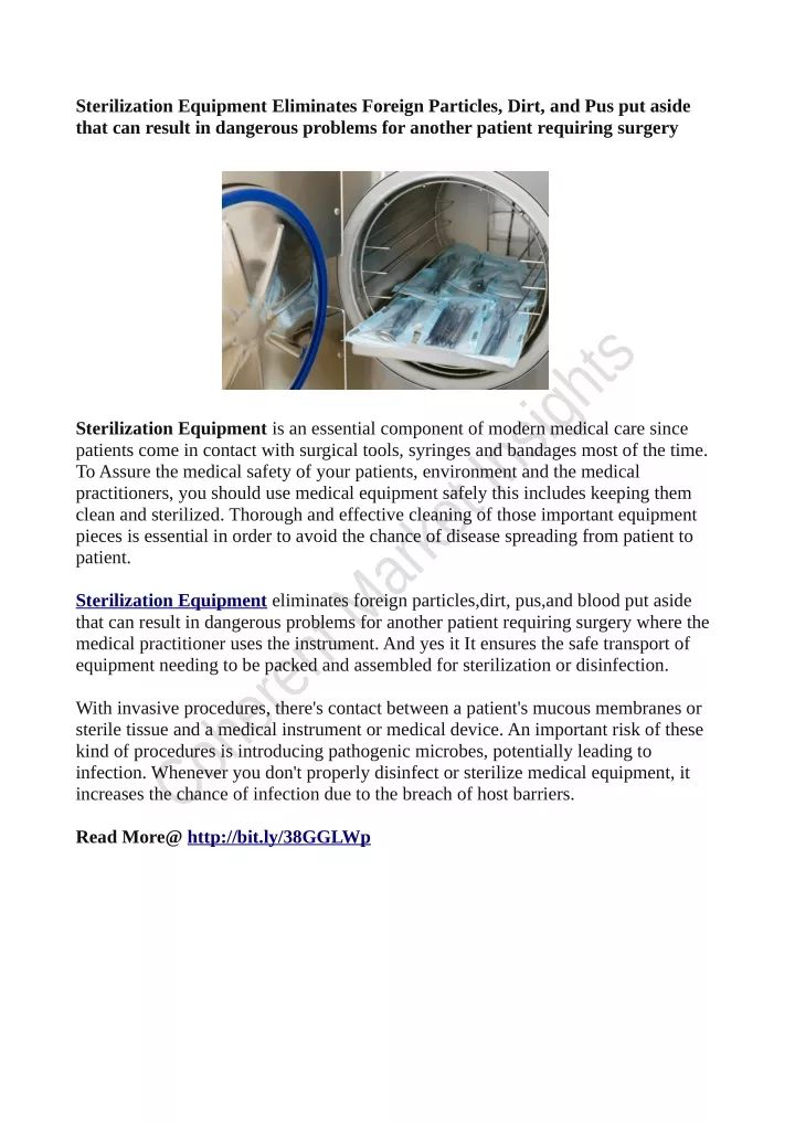 sterilization equipment eliminates foreign