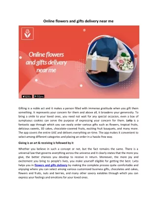 Online flowers and gifts delivery near me