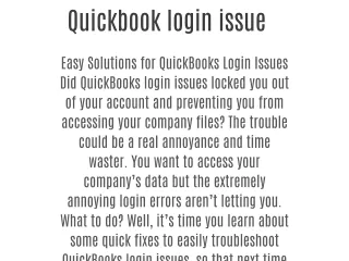 Quickbook login issue