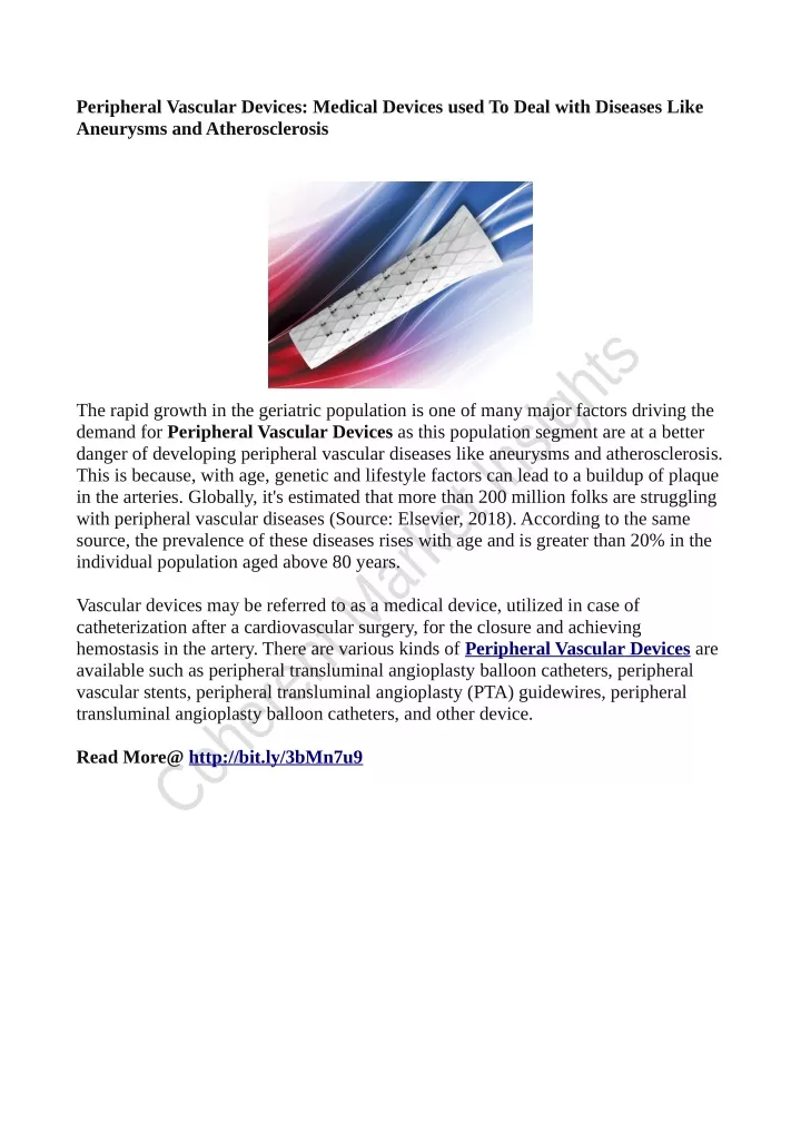 peripheral vascular devices medical devices used