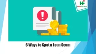 6 ways to spot a loan scam
