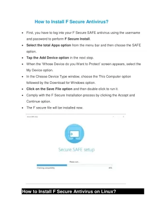 how to install f secure antivirus