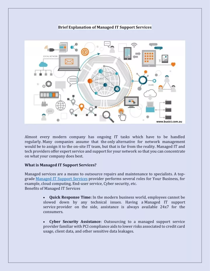 brief explanation of managed it support services