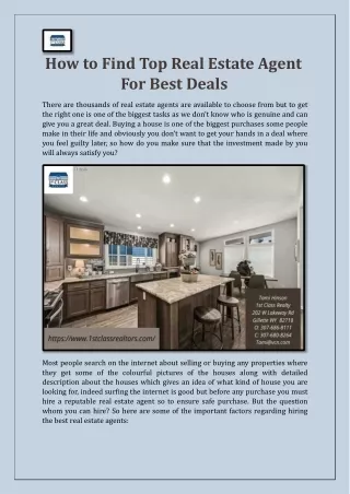 how to find top real estate agent for best deals