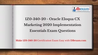 1z0 340 20 oracle eloqua cx