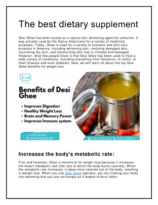 the best dietary supplement