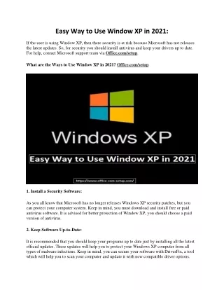 easy way to use window xp in 2021