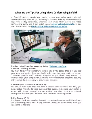 what are the tips for using video conferencing