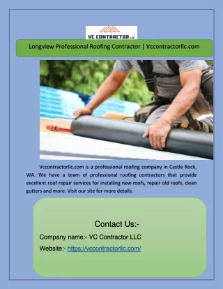 Longview Professional Roofing Contractor | Vccontractorllc.com
