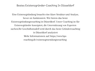 Bestes Existenzgründer-Coaching In Düsseldorf