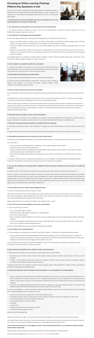 Choosing an Online Learning Platform