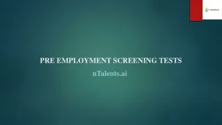 Pre Employment Screening Tests | nTalents