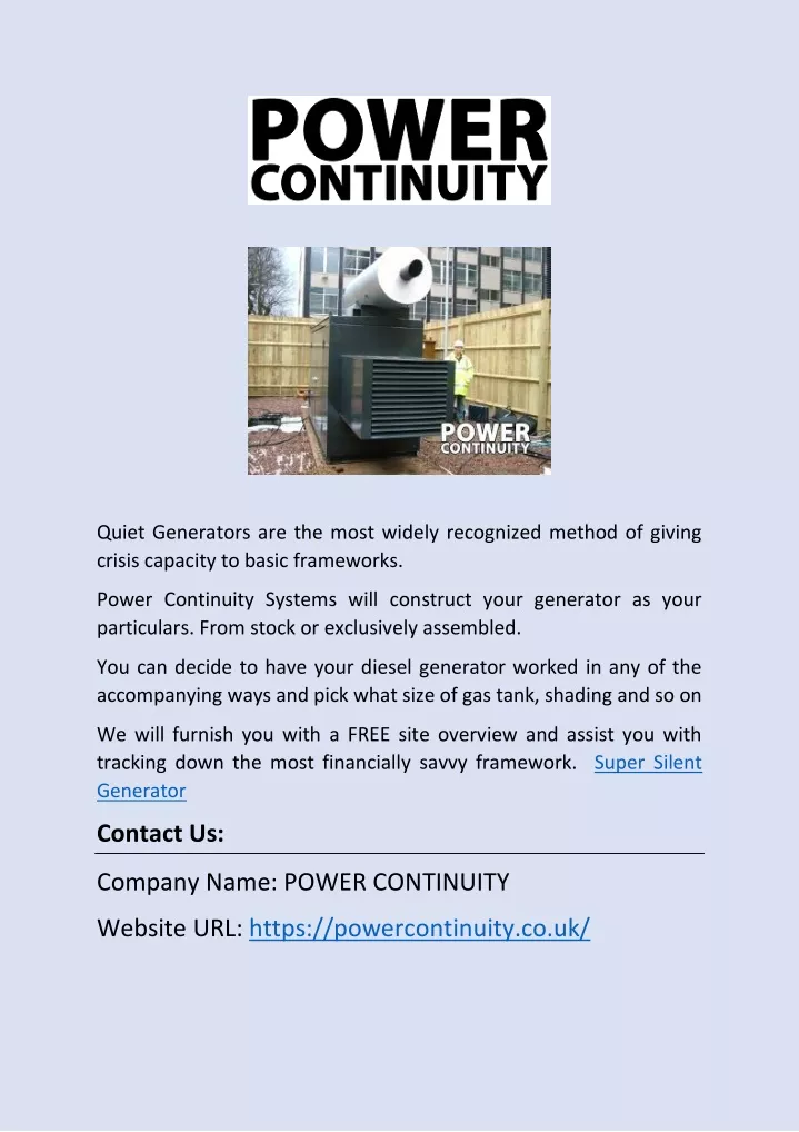 quiet generators are the most widely recognized