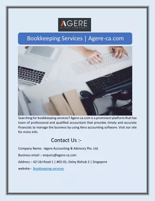  Bookkeeping Services | Agere-ca.com