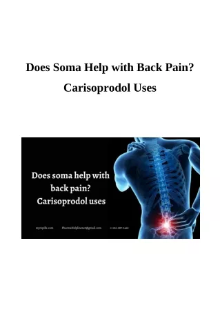 Does Soma Help with Back Pain? Carisoprodol Uses