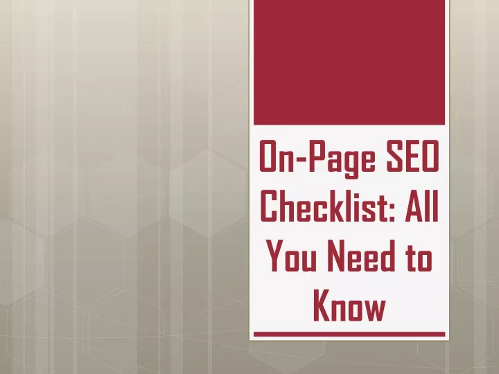 on page seo checklist all you need to know