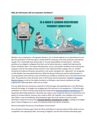 why do infirmaries still use autoclave sterilizers