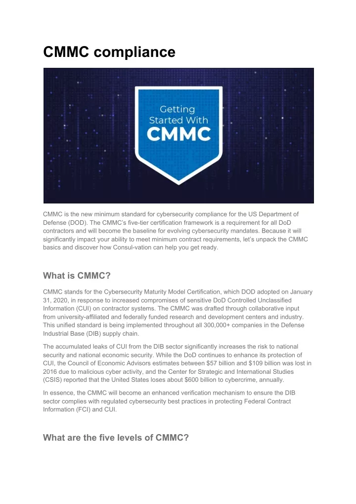 cmmc compliance