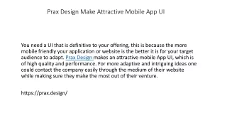 prax design make attractive mobile app ui