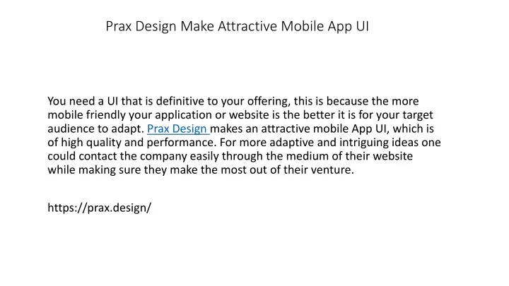 prax design make attractive mobile app ui