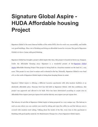 Signature Global Aspire