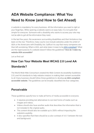 ada website compliance what you need to know