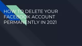 HOW TO DELETE FACEBOOK ACCOUNT PERMANENTLY