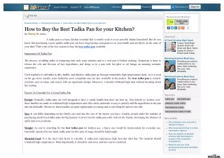 How to Buy the Best Tadka Pan for your Kitchen