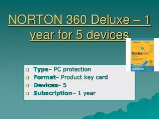 norton 360 deluxe 1 year for 5 devices