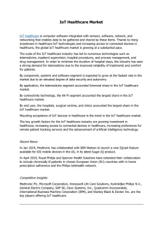 iot healthcare market