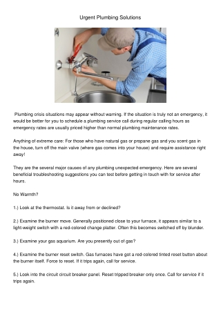 urgent plumbing solutions