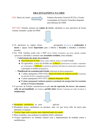 era estalinista na urss