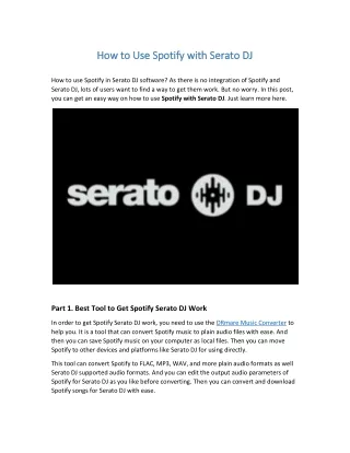 How to Use Spotify in Serato DJ