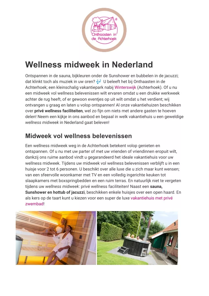 wellness midweek in nederland