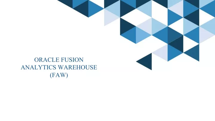 oracle fusion analytics warehouse faw