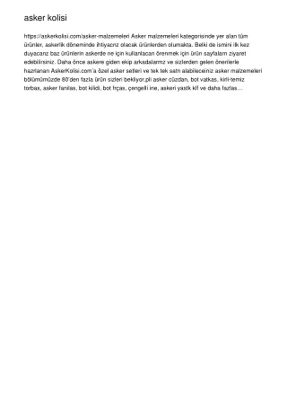 asker kolisi https askerkolisi com asker