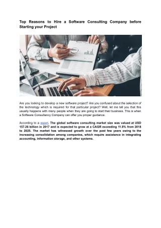 top reasons to hire a software consulting company